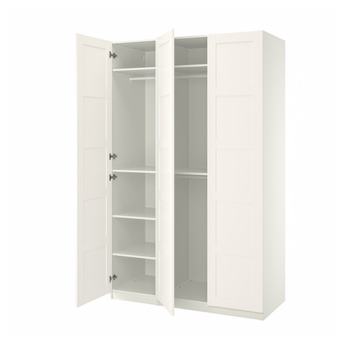 PAX / BERGSBO Wardrobe combination, white/white, 150x60x236 cm