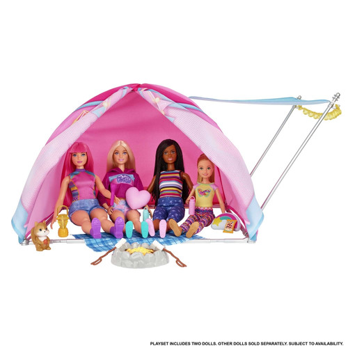 Barbie It Takes Two Camping Playset With Tent, 2 Dolls & Accessories HGC18 3+