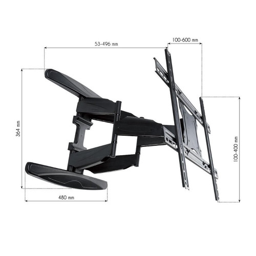 Techly 40-80" Ultra Slim Full Motion LCD TV Wall Mount Bracket Black