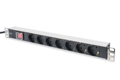 Digitus Power Strip PDU for 19" Rack, EU Type, 1U, 7 sockets, 16A, 4000W, 2m