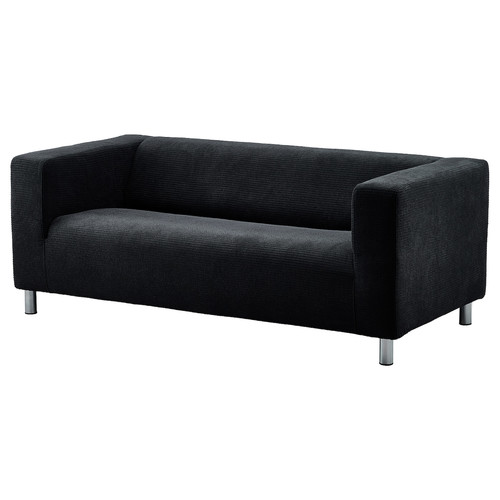 KLIPPAN Cover for 2-seat sofa, Vansbro black