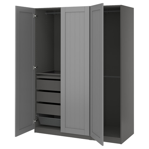 PAX / GULLABERG Wardrobe combination, dark grey/grey, 150x60x201 cm