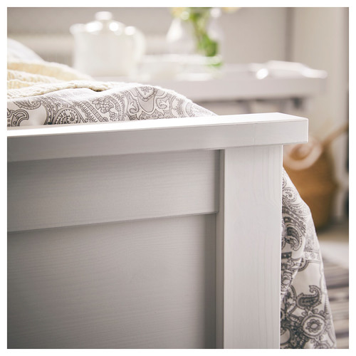 HEMNES Bed frame, white stain, Luröy, 90x200 cm