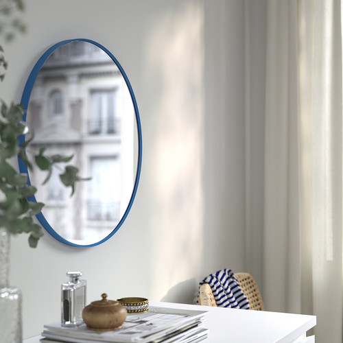 LINDBYN Mirror, blue, 50 cm