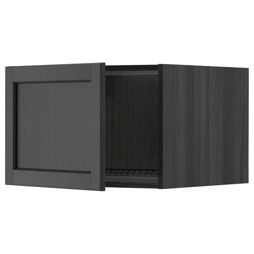 METOD Top cabinet for fridge/freezer, black/Lerhyttan black stained, 60x40 cm