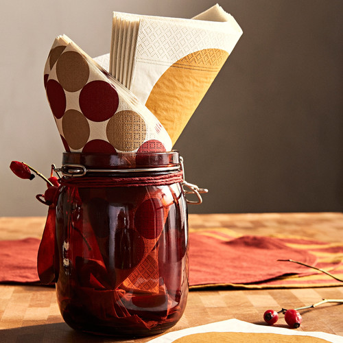 KRÖSAMOS Jar with lid, red-brown, 1 l