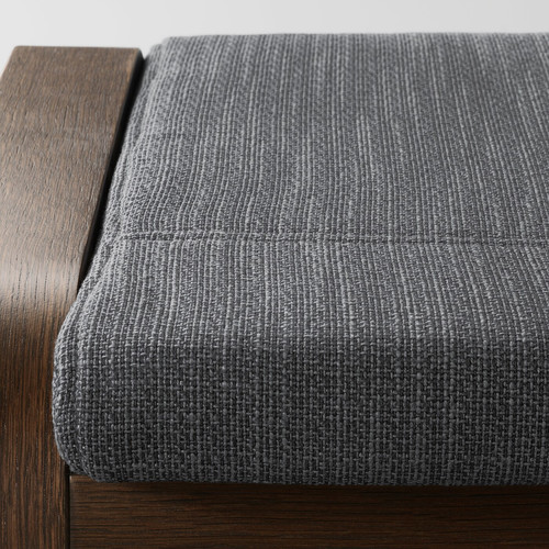 POÄNG Footstool, brown, Hillared anthracite