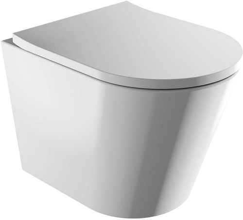 Omnires WC Wall-Hung Toilet Bowl Orlando, rimless, soft-close seat