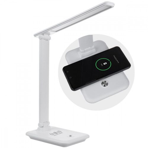 MacLean LED Desk Lamp 9W Qi Charger MCE616W, white