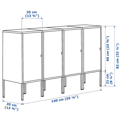 LIXHULT Storage combination, anthracite, 140x35x82 cm