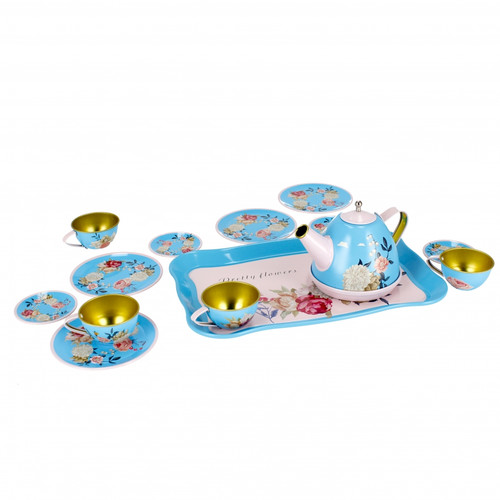 Children's Tin Tea Set Pretty Flowers 3+