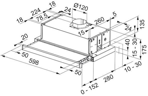 Franke Telescopic Under-cabinet Hood FTC 632L WH