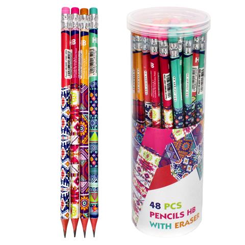 Starpak Triangular Pencil with Eraser Etno 48pcs