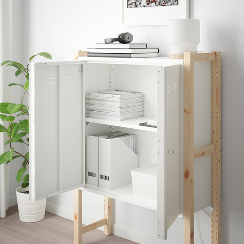 IVAR Cabinet with doors, white, 80x83 cm