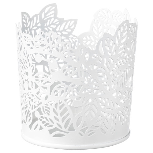 SAMVERKA Tealight holder, white, 8 cm