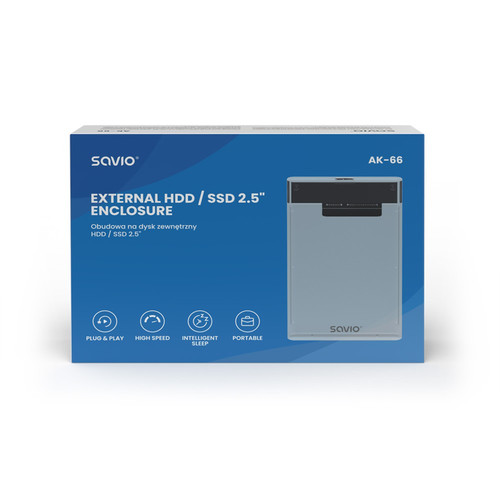 Savio External Enclosure for HDD/SSD AK-66 USB 3.0