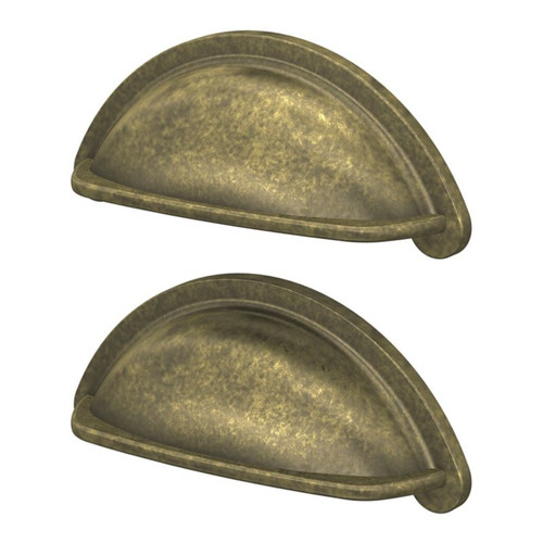 Furniture Handle Chervil shell 94 mm, brass