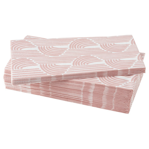 SLÖJSTJÄRT Paper napkin, pink/patterned, 38x38 cm, 30 pack