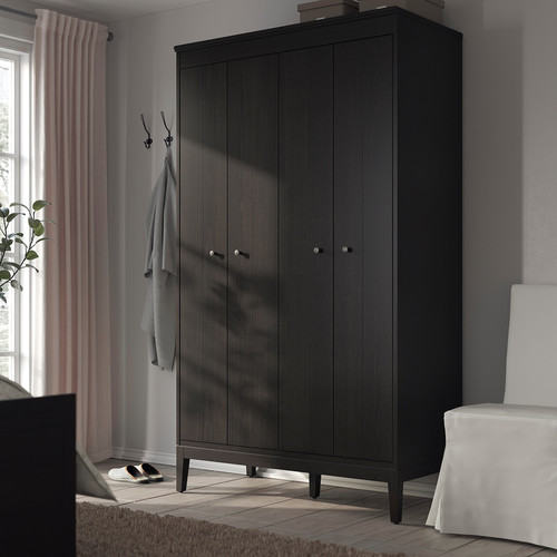 IDANÄS Wardrobe, dark brown stained, 121x211 cm