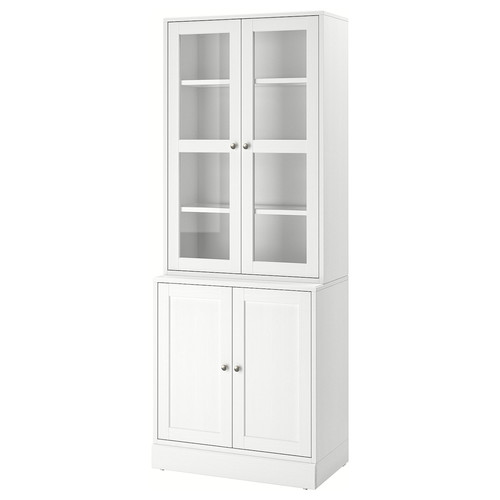 HAVSTA Storage combination w glass-doors, white, 81x47x212 cm