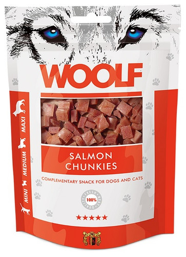 Woolf Soft Salmon Chunkies Snack for Dogs & Cats 100g