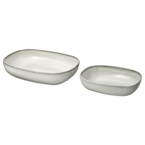 GLADELIG Oven dish, set of 2, grey