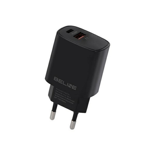 Beline Wall Charger EU Plug 20W USB-C + USB-A, black