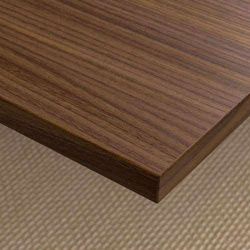 MITTZON Desk, walnut veneer/black, 140x80 cm