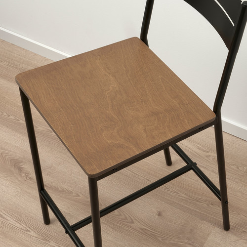 HÅVERUD / SANDSBERG Table and 4 stools, black/brown stained, 105 cm