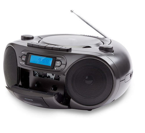 AIWA Radio, CD & Casette Player with USB & Bluetooth Boombox BBTC-550BK