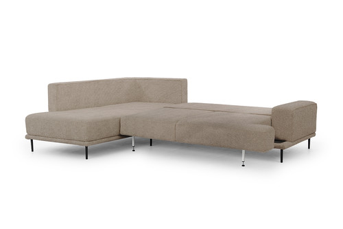 Corner Sofa-Bed Left Nicole L Crown 3 Antelope/black legs, beige