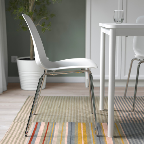 LIDÅS Chair, white/Sefast chrome-plated