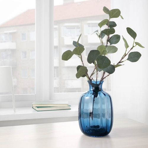 TONSÄTTA Vase, blue, 21 cm