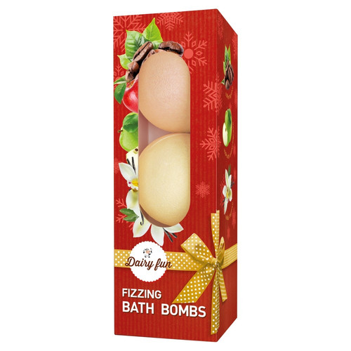 Dairy Fun Fizzing Bath Bombs Coffee, Vanilla, Apple 3x100g