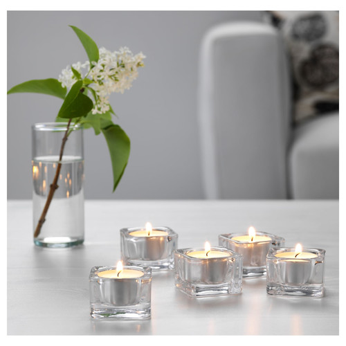 GLASIG Tealight holder, clear glass, 5x5 cm, 5 pack