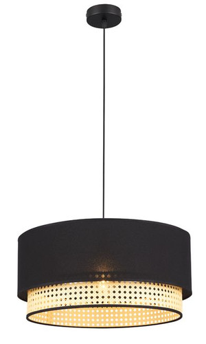 Pendant Lamp Duolla Boho 1 x E27, black/rattan