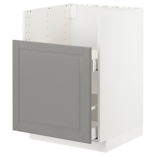 METOD Base cab f TALLSJÖN sink, white/Bodbyn grey, 60x60 cm