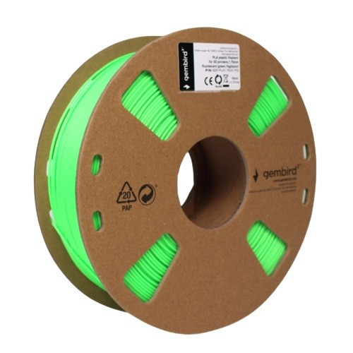 Gembird 3D Printer PLA Fluorescent Green, 1.75mm, 1kg