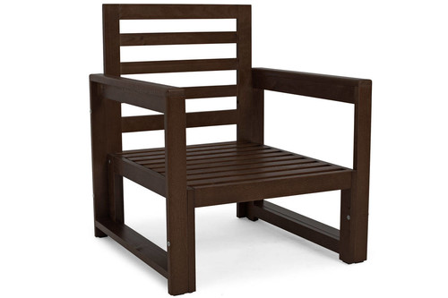 Outdoor Wooden Armchair MALTA, dark brown/grey