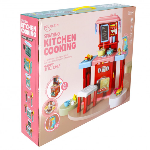 Kitchen Cooking Playset with 64 Accessories, assorted colours, 3+