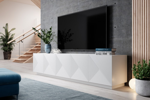 TV Cabinet Asha 200 cm, matt white