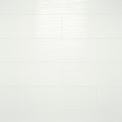 GoodHome Decorative Wall Tile Plain 20 x 60 cm, line, white, 0.96 m2