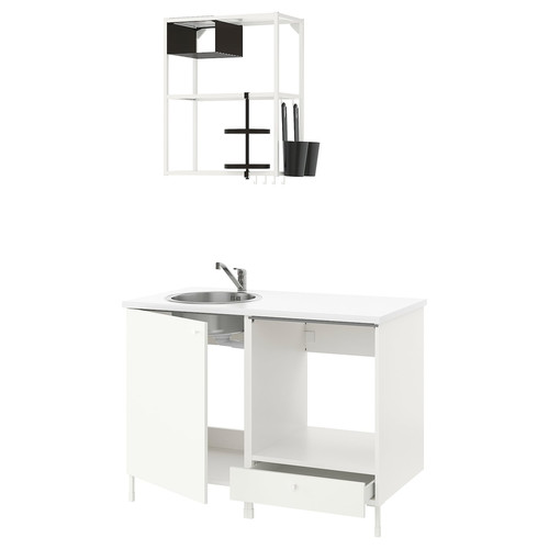 ENHET Kitchen, white, 123x63.5x222 cm