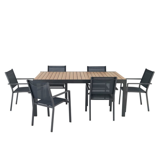 Garden Table Extendable Morlaix 180/270x100cm, dark grey-brown