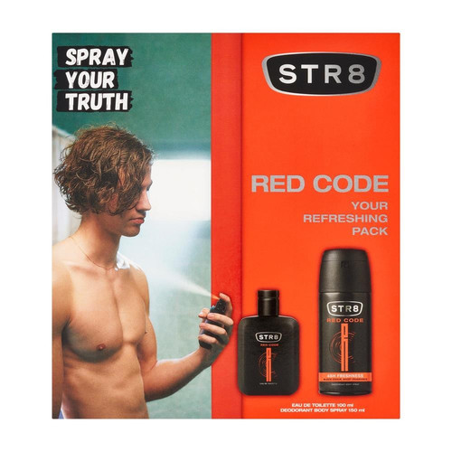 STR8 Gift Set for Men Red Code - Eau de Toilette 100ml & Deodorant Spray 150ml