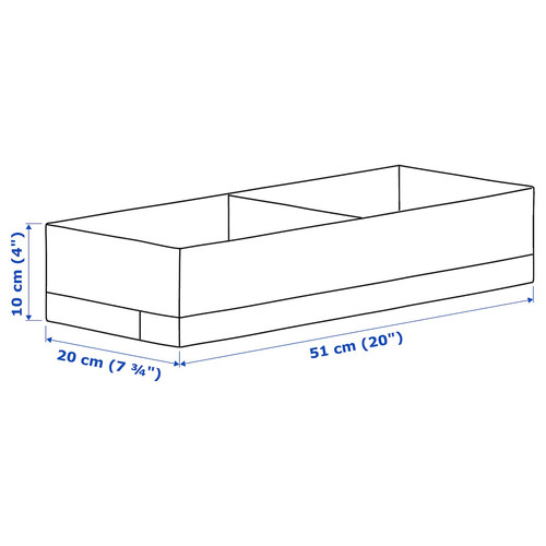 STUK Box with compartments, white, 20x51x10 cm