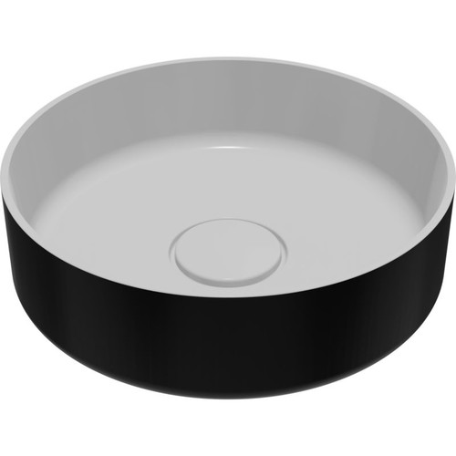 GoodHome Countertop Wash Basin Apanas 38 x 38 cm, black/white