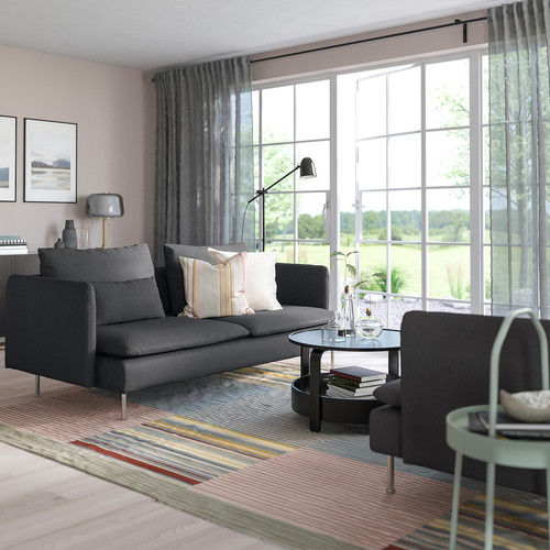 SÖDERHAMN 3-seat sofa, Fridtuna dark grey