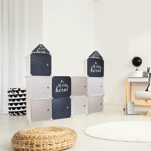 Modular Storage Solution for Children's Room Cubes 3, grey