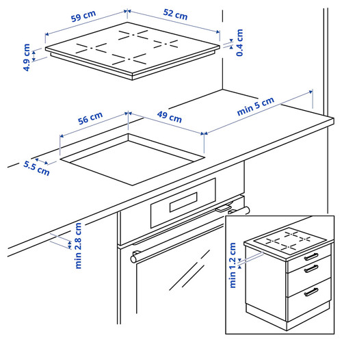 MATMÄSSIG Induction hob, black IKEA 300 black, 59 cm